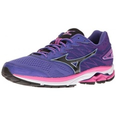 Mizuno Womens Wave Rider 20 Running Shoe, Purple/Black, 8 B US