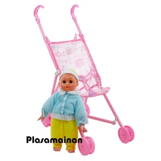 MOMO Toys Stroller Plus Boneka Roda 4 - Mainan Stroller Boneka Anak