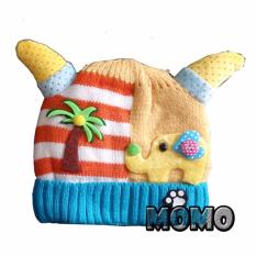 MOMO Toys Topi Kupluk Wol Tanduk Bayi Motif Toska - Kupluk Wol Bayi