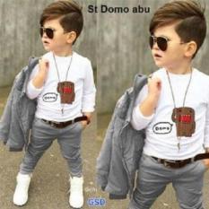 NCR- Setelan Baju Anak Laki-laki - Set 3in1 Abu