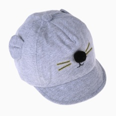 Baru Bayi Topi Kartun Cat Desain Kids Baseball Cap Boys Girls Sun Hat-Intl