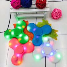 NEW PREMIUM FIDGET SPINNER LED BLUETOOTH SPEAKER SPIN OFF WITH LED AND MUSIC - BIRU