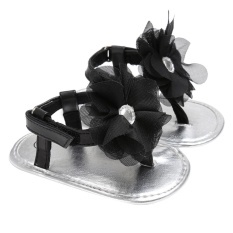 Baru Panas Musim Newborn Girls Sepatu Bayi Children Sepatu Bunga Sandal Prewalker (Hitam)-Inch: 6-12Months