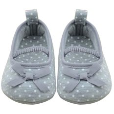 Bayi Yang Baru Lahir Prewalker Sepatu Butterfly Bunga Sepatu (Grey)-Intl