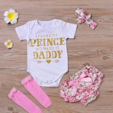 Baru Lahir Bayi Tanpa Lengan Baju Monyet + Celana Pendek + Headband + Leg Warmer Outfit Set 90 Cm-Intl