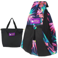 NiceEshop Cotton Baby Sling And Membungkus Pembawa untuk Bayi Yang Baru Lahir And Menyusui, Hitam With Desain Dekoratif