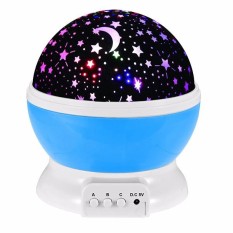 Night Lights star LED starlight star moon projection light starlight automatic rotary color drill lamp kt ding lamp # Blue - intl