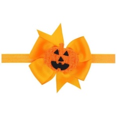 Barat Halloween Bowknot Bayi Rambut Band Pumpkin Kids Lovely Fashion-Intl