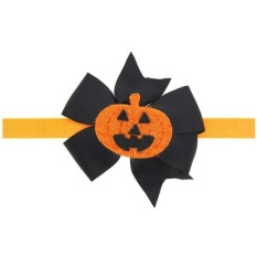 Barat Halloween Bowknot Bayi Rambut Band Pumpkin Kids Lovely Fashion-Intl