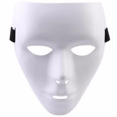 Ormano Topeng Jabbawockeez White Mask Action Figure Dance Polos PVC Jabba Doff Face Masks Hiphop Hip Hop Street Cosplay Women Men Pertunjukan Show Case Dancer Kostum Tari Penari Drama Custom Halloween Night Party Pesta - Putih