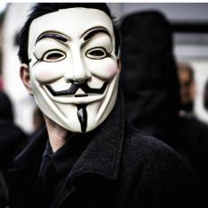 Topeng Anonymous Bahan PVC Bagus / Topeng Vendetta Mask Occupy Anonymous Cosplay Bahan PVC / Topeng Cosplay Misterius - Putih