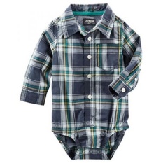 Oshkosh B Gosh Plaid Button-Front Bodysuit-Intl