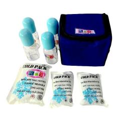 Paket Cooler Bag RBS With 4 Glass Bottle Blue
