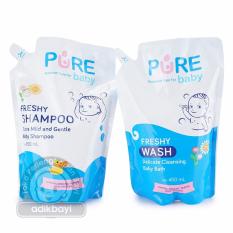 Paket Hemat Baby Wash and Shampoo Pure Baby Freshy Refill 450 Ml