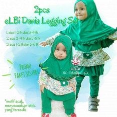 Paket Sisters Elbi Dania Legging Set / Baju Setelan Blouse Anak Muslim by Little Bee Boutique