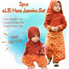 Paket Sisters Elbi Hana Jasmine Set / Baju Setelan Blouse dan Jasmine Pants Anak Muslim by Little Bee Boutique