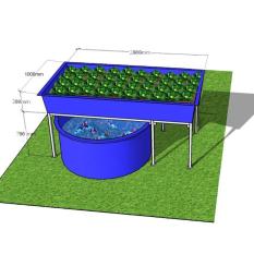 Paket Starterkit Aquaponik D100x50b Include Bibit Ikan & Sayur
