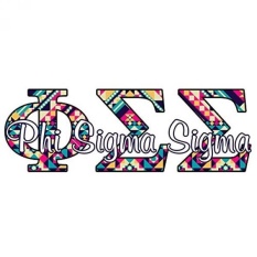 Sigma Sigma Sorority Decal-5 Inch Wide Sticker-Aztec Huruf Dalam Turquoise dan Pink-Intl