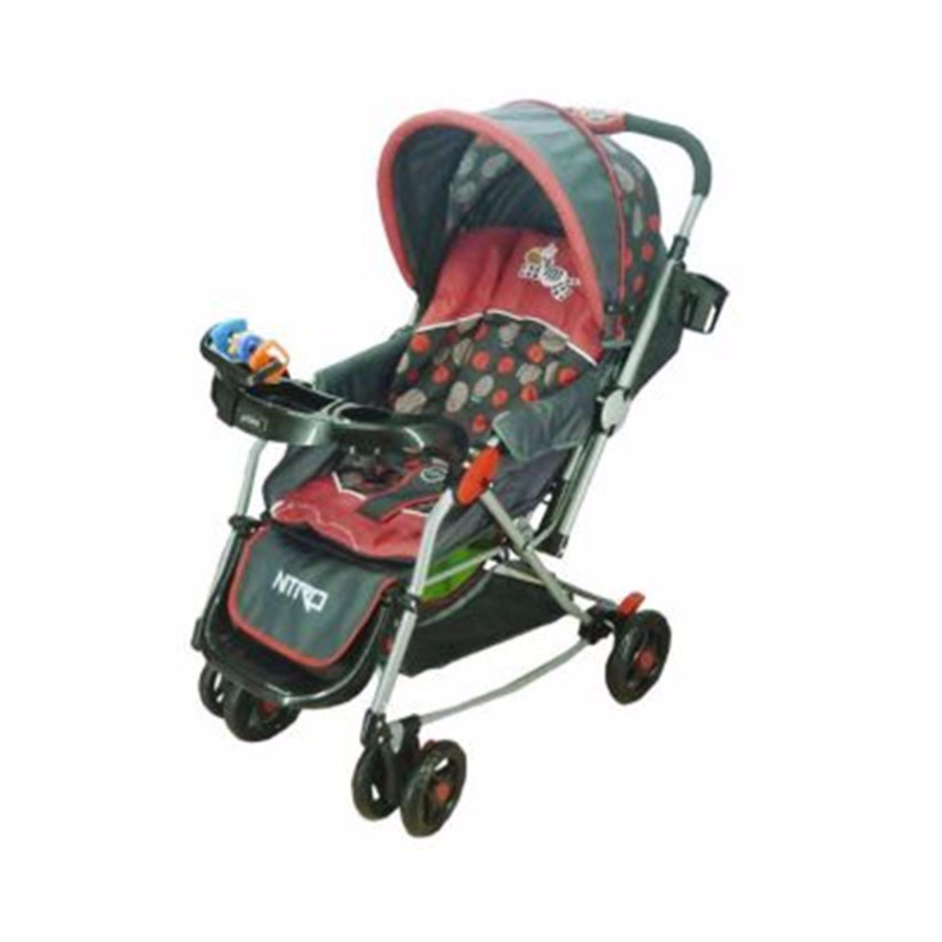 Pliko Nitro PK-369 - Baby Stroller / Kereta Dorong Bayi 4 in 1 - Merah