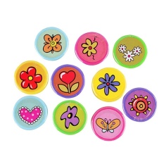 Pontus 10 pcs Cute Plastic Stamps Different Flowers Patterns Print Craft Art Ink Set Kindergarten Teacher Prizes Props Children's Day Christmas New Year Birthday Toy Gift Party Favor Set Creative
