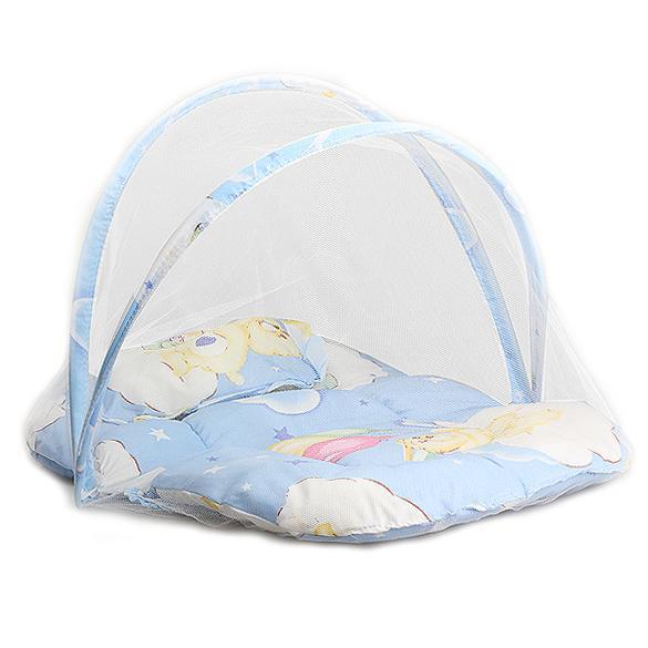 Tempat Tidur Bayi Portabel Crib Folding Kelambu Bayi Cushion Kasur Bantal-Intl