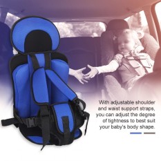 Portable Anak-anak Mobil Bayi Keselamatan Bantalan Kursi Rental Kursi Belakang Bantal Kursi (Biru Hitam)-Intl