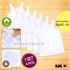 PREMIUM 6pcs Kaos Dalam Bayi 100% COTTON KD-01 / KATUN DINGIN SERAP KERINGAT Lembut / baju bayi anak perempuan / baju bayi laki laki / perlengkapan bayi