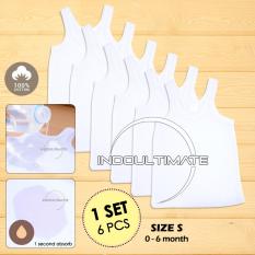 PREMIUM 6pcs Kaos Dalam Bayi 100% COTTON KD-01 / KATUN DINGIN SERAP KERINGAT Lembut / baju bayi anak perempuan / baju bayi laki laki / perlengkapan bayi