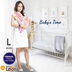 PREMIUM GEOS Gendongan Kaos Baby Leon/Selendang Katun/Slendang Bayi Motif Lucu BY 48 GB Ukuran L - Bear PINK MOTIF RANDOM