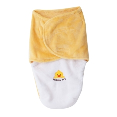 Bayi Terbungkus Amplop Murni Hewan Bulu Selimut Lembut Cat (Kuning)