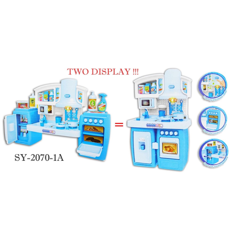 RKJ Mainan Anak Perempuan Kitchen Set Mini Cook Fun Music & Lights SY-2070-1A - Biru