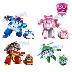 Robocar Poli Set Transformable Mainan Mobil Robot Berubah 4 in 1 Poli Amber Roy Helly