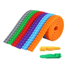 rooroom Building Blocks Tape, 6 Rolls Adhesive Block Tape Compatible with Construction Toys and Building Blocks + 2 Blocks Key - intl