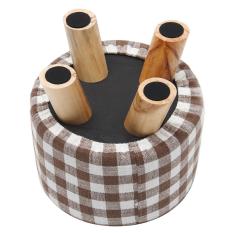 Bulat Pine Bangku Kaki Kayu Ottoman Pouffe Tinja Kain Sandaran Kaki Kursi Empuk # Kisi-Intl