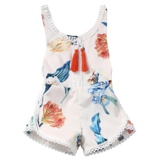 Super Lucu Bayi Girls Renda Decor Baju Monyet Sleeveless Fashion Indah Sablon Jumpsuit-IntlIDR129199. Rp 139.091