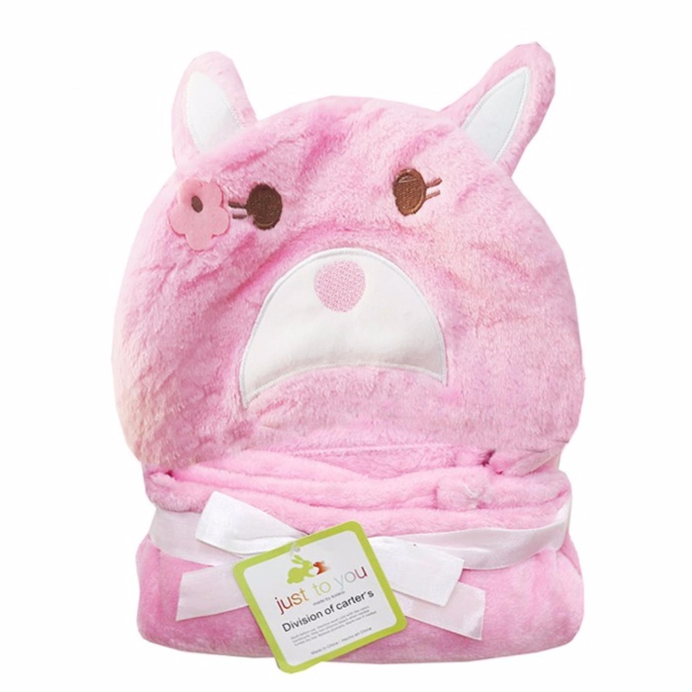 Selimut Topi Double Fleece - Pink Rabbit Selimut Hoodie Bulu Bayi 3D Hoodie Blanket Tudung