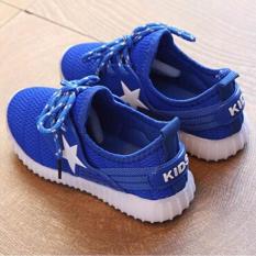 SEPATU ANAK LED WARNA BIRU BINTANG BINTANG KIDS SHOES LED STAR BLUE