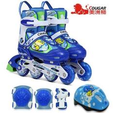 Sepatu Roda COUGAR COMBO SET Inline Skate BLUE Karakter