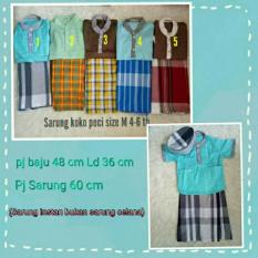 Set Sarung Instan Baju Koko Peci Size M 4-5/6 Th