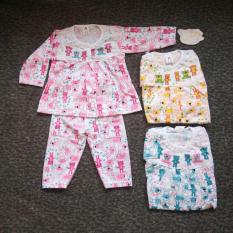 Setelan Baju Bayi Perempuan Motif Bear Piyama Baju Tidur
