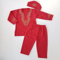 Setelan Koko Bordir Bayi - Merah
