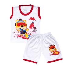 Skabe Baju Tidur Anak Bayi Baby Putih Singlet Stelan Kaos 2585