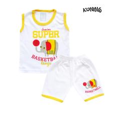 Skabe Baju Tidur Anak Bayi Putih Singlet Stelan Kaos 2501 - Kuning