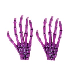 Skull Skeleton Hand Bone Claw Hairpins Hair Clips Special Halloween Purple - intl