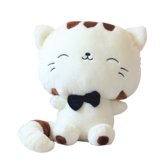Mewah kecil mainan boneka bantal kucing lucu boneka bantal dengan Fortune ekor krem