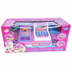 SNETOYS - Mainan Cash Register mainan mesin kasir check out , Mainan Kasir Supermarket dengan Timbangan - Pink