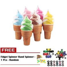 Squishy Jumbo Ice Cream Cone Squishy Ice Cream Monas - 1 Pcs + Free Fidget Spinner Hand Spinner - 1 Pcs - Random