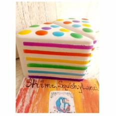 Squishy Rainbow Cake Replika Chawa Medium Size - Putih