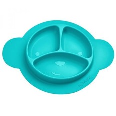 Squooshi Silicone Divided Plates - 3 Colors - Easy to Clean - Dishwasher and Microwave Safe - Soft and Unbreakable - FDA Certified Silicone - Great for Baby or Older Kids. - intl