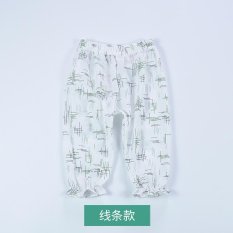 Musim Panas Bayi Perempuan Anti Nyamuk Rumah AC Celana Lantern Pants Floral Celana Panjang Katun-Putih-Intl